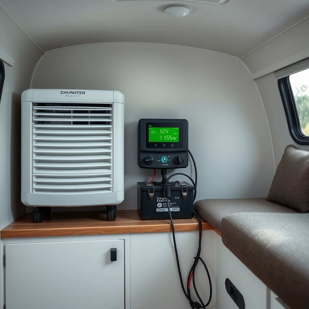A photorealistic photo showing the interior of an Escape Traveler XL