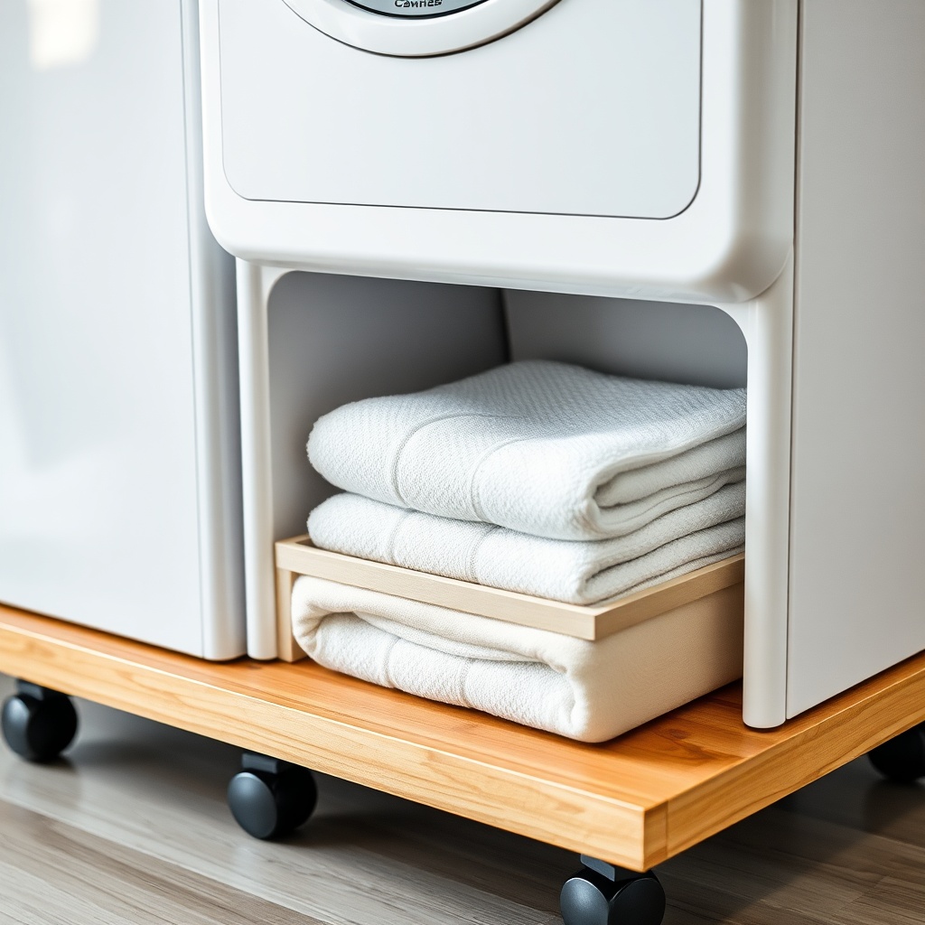 Close-up of a portable washer-dryer combo’s control panel with a modern digital display; t