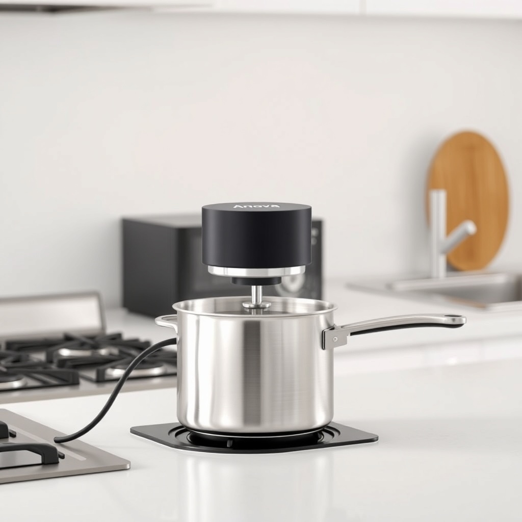 A clean photorealistic photo of the Anova Culinary Nano 3