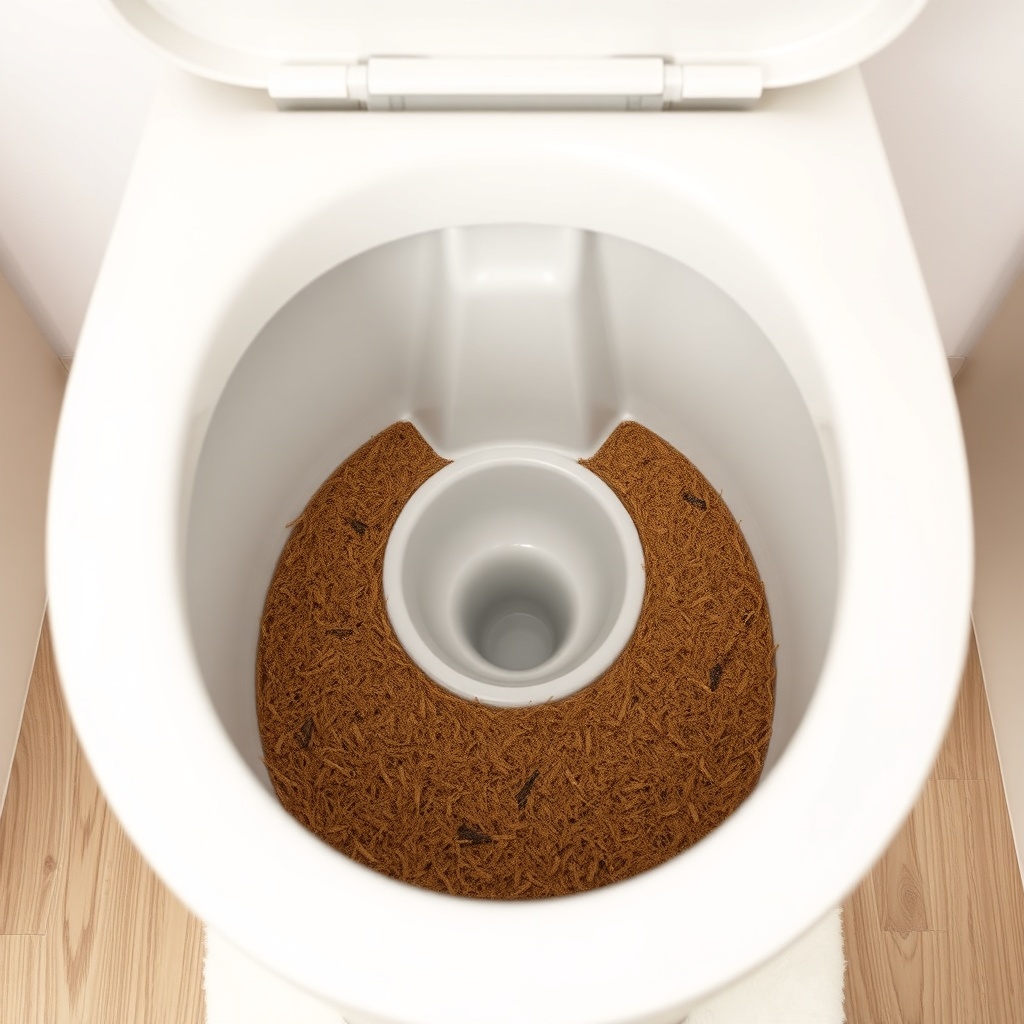 <clean photorealistic photo/illustration of the Tumbleweed Fencl toilet's interior showing